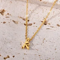 Letter Simple Style 304 Stainless Steel Pendant Necklace Plating Lobster Trigger Clasp Closure main image 4
