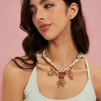 Hippocampus Crab Beach 304 Stainless Steel Cloth Multi Charms Necklace Wholesale main image 3