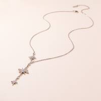 Star Élégant Glamour Luxueux Le Cuivre Collier En Y Fermeture À Boucle De Type Homard main image 2
