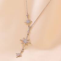 Star Élégant Glamour Luxueux Le Cuivre Collier En Y Fermeture À Boucle De Type Homard main image 1