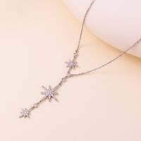 Star Élégant Glamour Luxueux Le Cuivre Collier En Y Fermeture À Boucle De Type Homard main image 5