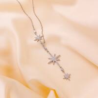 Star Élégant Glamour Luxueux Le Cuivre Collier En Y Fermeture À Boucle De Type Homard main image 6