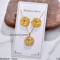 Casual Glam Lady 304 Stainless Steel Geometric Heart Shape K Gold Plated Women's Jewelry Set sku image 39