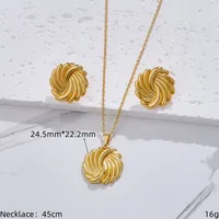Casual Glam Lady 304 Stainless Steel Geometric Heart Shape K Gold Plated Women's Jewelry Set sku image 35