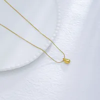 Water Droplets Casual Retro Simple Style 304 Stainless Steel 18K Gold Plated Pendant Necklace Plating Lobster Trigger Clasp Closure main image 3