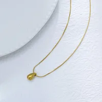 Water Droplets Casual Retro Simple Style 304 Stainless Steel 18K Gold Plated Pendant Necklace Plating Lobster Trigger Clasp Closure main image 4