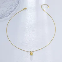 Water Droplets Casual Retro Simple Style 304 Stainless Steel 18K Gold Plated Pendant Necklace Plating Lobster Trigger Clasp Closure sku image 1