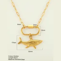 Starfish Conch Hippocampus Vintage Style Marine Style 304 Stainless Steel 18K Gold Plated Pendant Necklace Plating Lobster Trigger Clasp Closure sku image 1