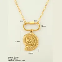 Starfish Conch Hippocampus Vintage Style Marine Style 304 Stainless Steel 18K Gold Plated Pendant Necklace Plating Lobster Trigger Clasp Closure sku image 11