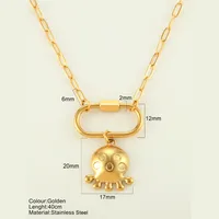Starfish Conch Hippocampus Vintage Style Marine Style 304 Stainless Steel 18K Gold Plated Pendant Necklace Plating Lobster Trigger Clasp Closure sku image 9