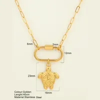 Starfish Conch Hippocampus Vintage Style Marine Style 304 Stainless Steel 18K Gold Plated Pendant Necklace Plating Lobster Trigger Clasp Closure sku image 17