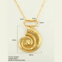 Starfish Conch Hippocampus Vintage Style Marine Style 304 Stainless Steel 18K Gold Plated Pendant Necklace Plating Lobster Trigger Clasp Closure sku image 38