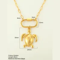 Starfish Conch Hippocampus Vintage Style Marine Style 304 Stainless Steel 18K Gold Plated Pendant Necklace Plating Lobster Trigger Clasp Closure sku image 36