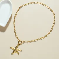 Starfish Conch Dolphin Vintage Style Marine Style 304 Stainless Steel 18K Gold Plated Pendant Necklace Lobster Trigger Clasp Closure main image 5