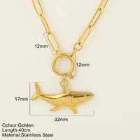 Étoile De Mer Conque Dauphin Style Vintage Style Marin Acier Inoxydable 304 Plaqué Or 18K Pendentif Fermeture À Boucle De Type Homard main image 2