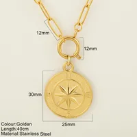 Starfish Conch Dolphin Vintage Style Marine Style 304 Stainless Steel 18K Gold Plated Pendant Necklace Lobster Trigger Clasp Closure sku image 1