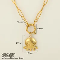 Starfish Conch Dolphin Vintage Style Marine Style 304 Stainless Steel 18K Gold Plated Pendant Necklace Lobster Trigger Clasp Closure sku image 8