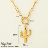 Starfish Conch Dolphin Vintage Style Marine Style 304 Stainless Steel 18K Gold Plated Pendant Necklace Lobster Trigger Clasp Closure sku image 21