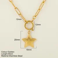 Starfish Conch Dolphin Vintage Style Marine Style 304 Stainless Steel 18K Gold Plated Pendant Necklace Lobster Trigger Clasp Closure sku image 25