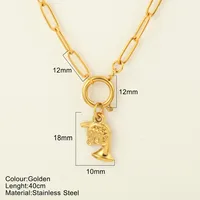 Starfish Conch Dolphin Vintage Style Marine Style 304 Stainless Steel 18K Gold Plated Pendant Necklace Lobster Trigger Clasp Closure sku image 30