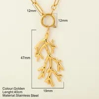 Starfish Conch Dolphin Vintage Style Marine Style 304 Stainless Steel 18K Gold Plated Pendant Necklace Lobster Trigger Clasp Closure sku image 39