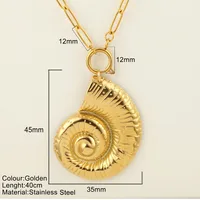 Starfish Conch Dolphin Vintage Style Marine Style 304 Stainless Steel 18K Gold Plated Pendant Necklace Lobster Trigger Clasp Closure sku image 41