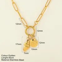 Starfish Conch Dolphin Vintage Style Marine Style 304 Stainless Steel 18K Gold Plated Pendant Necklace Lobster Trigger Clasp Closure sku image 42