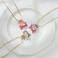 Flower Fairy Style Elegant Princess 304 Stainless Steel Pendant Necklace Lobster Trigger Clasp Closure main image 1