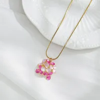 Flower Fairy Style Elegant Princess 304 Stainless Steel Pendant Necklace Lobster Trigger Clasp Closure main image 5