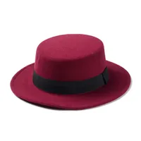 Women's Solid Color Flat Eaves Light Body British Style Fascinator Hats sku image 6