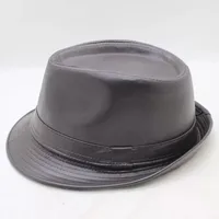 Unisexe Couleur Unie Sertissage Corps De Lumière Style Vintage Style Moderne Chapeau Fédora main image 3