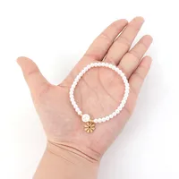 Round Letter Flower Elegant Simple Style Classic Style 304 Stainless Steel Artificial Pearl Shell Bracelets Wholesale main image 4