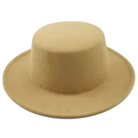 Unisex Solid Color Flat Eaves Light Body Modern Style British Style Straw Hat main image 2