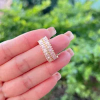 Geometric French Style Sweet Zircon Copper 18K Gold Plated Silver Plated Open Rings Inlay main image 7