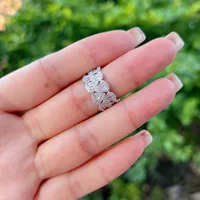 Red Heart Elegant Glam French Style Zircon Copper 18K Gold Plated Silver Plated Open Rings Inlay sku image 1
