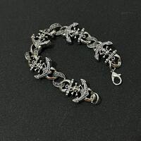 Crâne Hip Hop Rétro Alliage De Zinc Bracelets De Gros main image 3