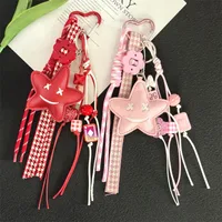 Lindo Cuero Sintético Soga Estrella Nudo Flor Mujeres Colgante De Bolsa Llaveros main image 4