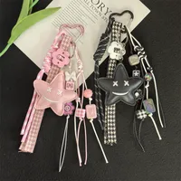Mignon Faux Cuir Corde Star Nouer Fleur Femmes Pendentif De Sac Porte-Clés main image 6