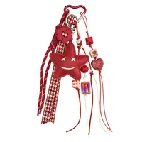 Cute Pu Leather Rope Star Knot Flower Women's Bag Pendant Keychain main image 5