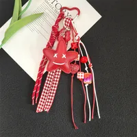 Cute Pu Leather Rope Star Knot Flower Women's Bag Pendant Keychain sku image 1