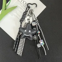 Cute Pu Leather Rope Star Knot Flower Women's Bag Pendant Keychain sku image 3