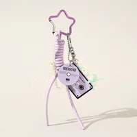 Modern Style Acrylic Alloy Silica Gel Guitar Star Tape Women's Bag Pendant Keychain sku image 4