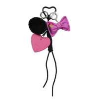 Cute Sweet Resin Plush Zinc Alloy Peach Bear Heart Shape Women's Bag Pendant Keychain main image 5