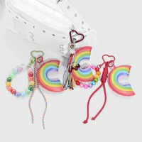Dulce Cuero Sintético Soga Aleación De Zinc Arcoíris Mujeres Colgante De Bolsa Llaveros main image 1