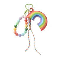Sucré Faux Cuir Corde Alliage De Zinc Arc-En-Ciel Femmes Pendentif De Sac Porte-Clés main image 5