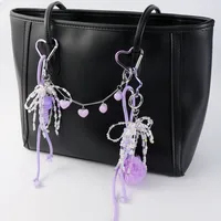 Dulce Resina Soga Aleación De Zinc Estrella Forma De Corazón Nudo Mujeres Colgante De Bolsa Llaveros main image 1