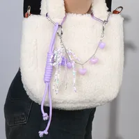 Dulce Resina Soga Aleación De Zinc Estrella Forma De Corazón Nudo Mujeres Colgante De Bolsa Llaveros main image 5