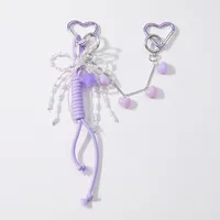 Sweet Resin Rope Zinc Alloy Star Heart Shape Knot Women's Bag Pendant Keychain sku image 2