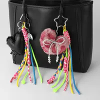 Modern Style Pu Leather Imitation Pearl Plush Star Heart Shape Knot Women's Bag Pendant Keychain main image 3