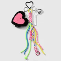 Modern Style Pu Leather Imitation Pearl Plush Star Heart Shape Knot Women's Bag Pendant Keychain main image 2